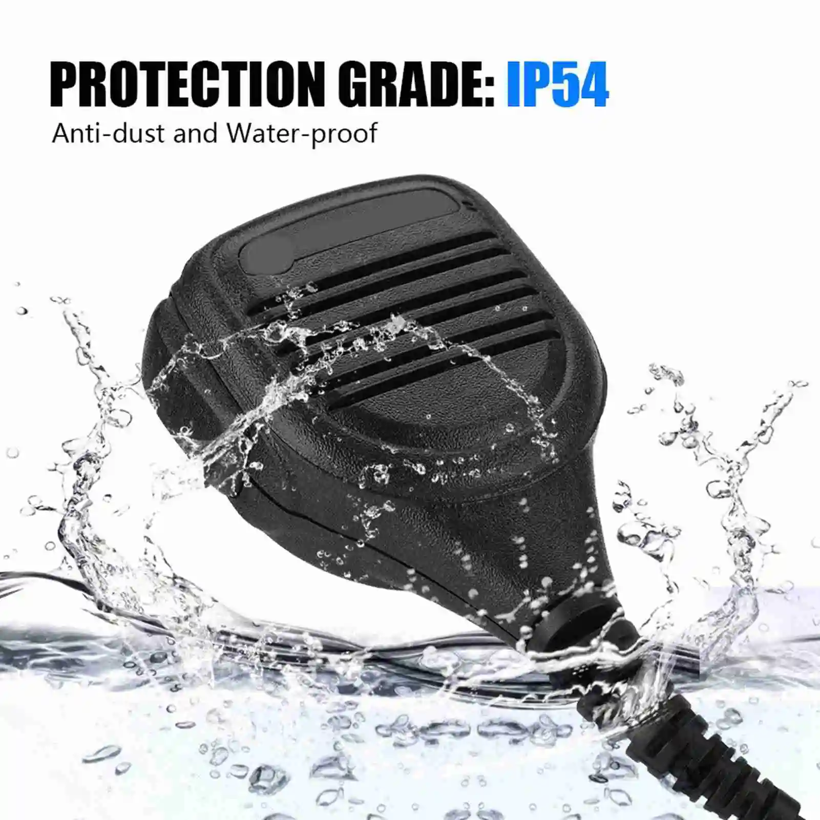 Handmicrofoon Handheld luidsprekermicrofoon 3,5 mm hoofdtelefoonaansluiting Luidsprekermicrofoon Talkie Radio Handmicrofoon met stalen riemclip Handmicrofoon