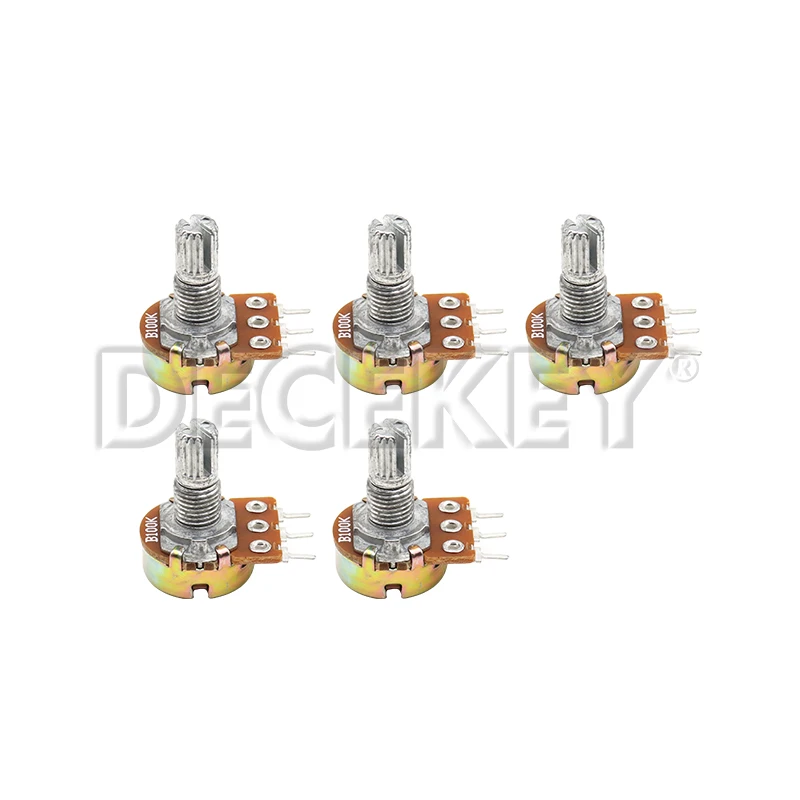 5PCS WH148 15mm 3pin Linear Potentiometer 1K 2K 5K 10K 20K 50K 100K 250K 1M Potentiometers Kit With Nuts And Washers