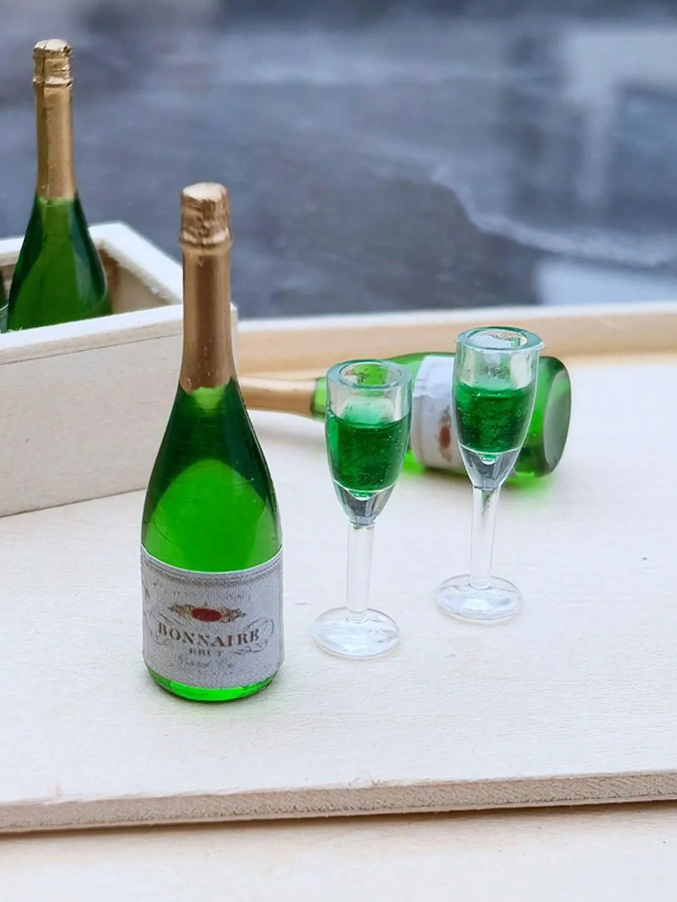 4 Pcs/Set Dollhouse Wine Bottle, Wine Glass & Bottle Opener: 1/12 Miniature Simulation Bar, Kitchen, Dining Table & Party Scene