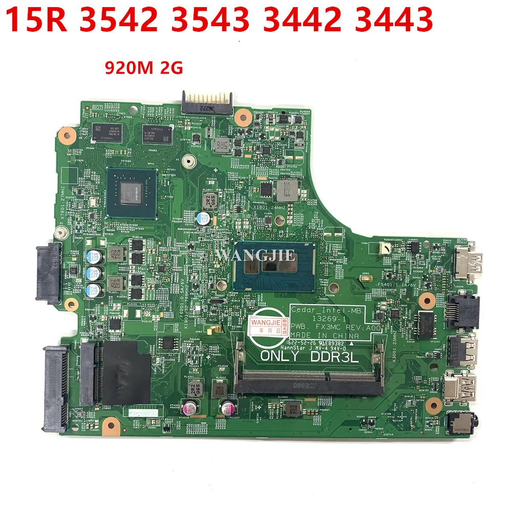 

FX3MC CN-066KRV 066KRV For DELL Inspiron 15R 3542 3543 3442 3443 Laptop Motherboard 13269-1 I5-4210U CPU 920M 2G 100% Working