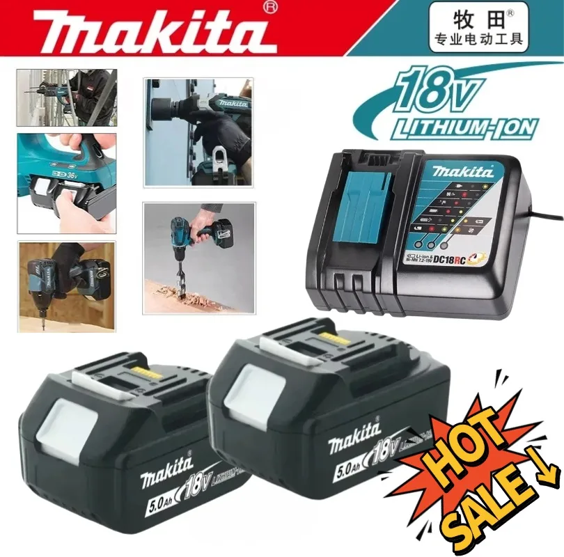 

100% Original Makita Lithium ion Rechargeable Battery 6.0/5.0/3.0Ah 18V BL1860 BL1830 BL1850 BL1860B Drill Replacement Batteries