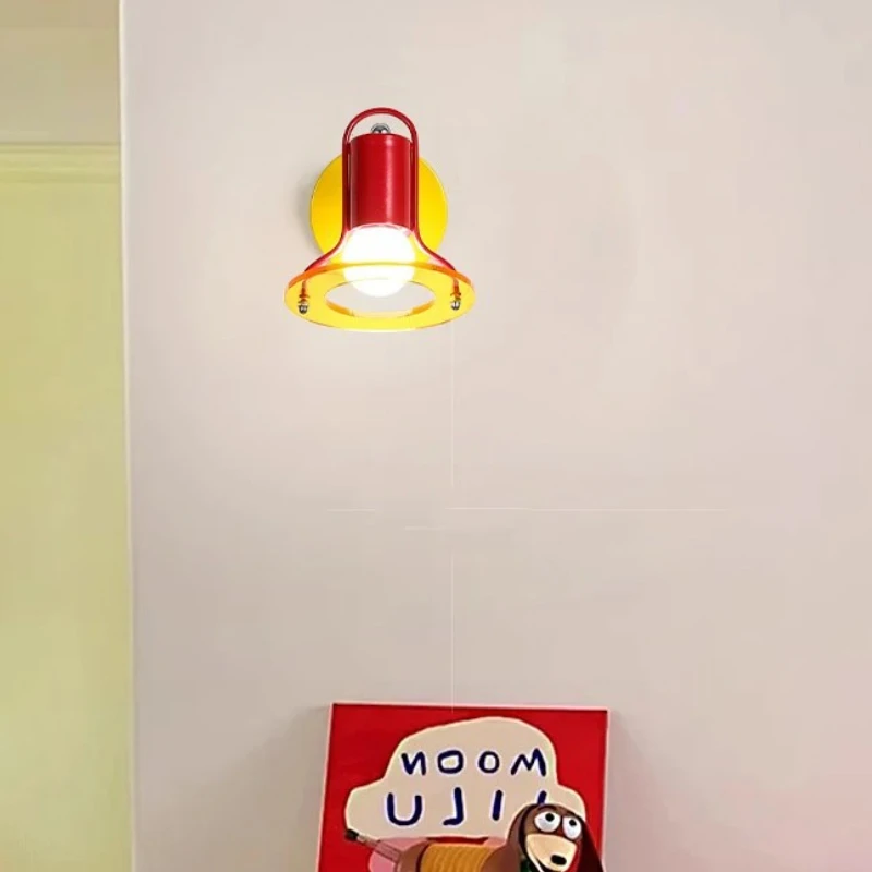 Blue Red Wall Lights Memphis Design Living Room Wall Lamps Acrylic Sconce Colorful Decorative Bedroom Bedside Light for Study view 6