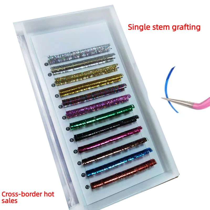 Holographic Tinsel Eyelash Extensions Fairy Sparkle Lashes Wispy Spiky Lash Extensions Festival Makeup 12 Rows
