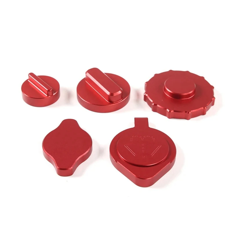 K-Car Fuel Cap Engine Oil Cap Radiator Cap Brake Fluid Cap Cover Trim,Red For Honda N-BOX JF3 JF4 2017-2021