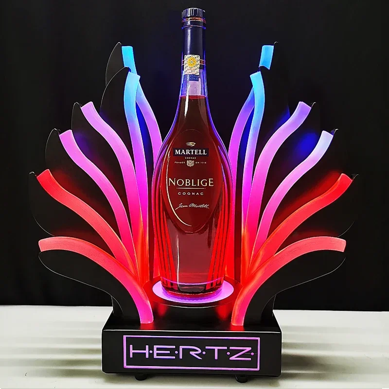 Custom Logo VIP Metal Rechargeable Nightclub Glorifier LED Wine Display Club Bottle Service Presenter For Night Club