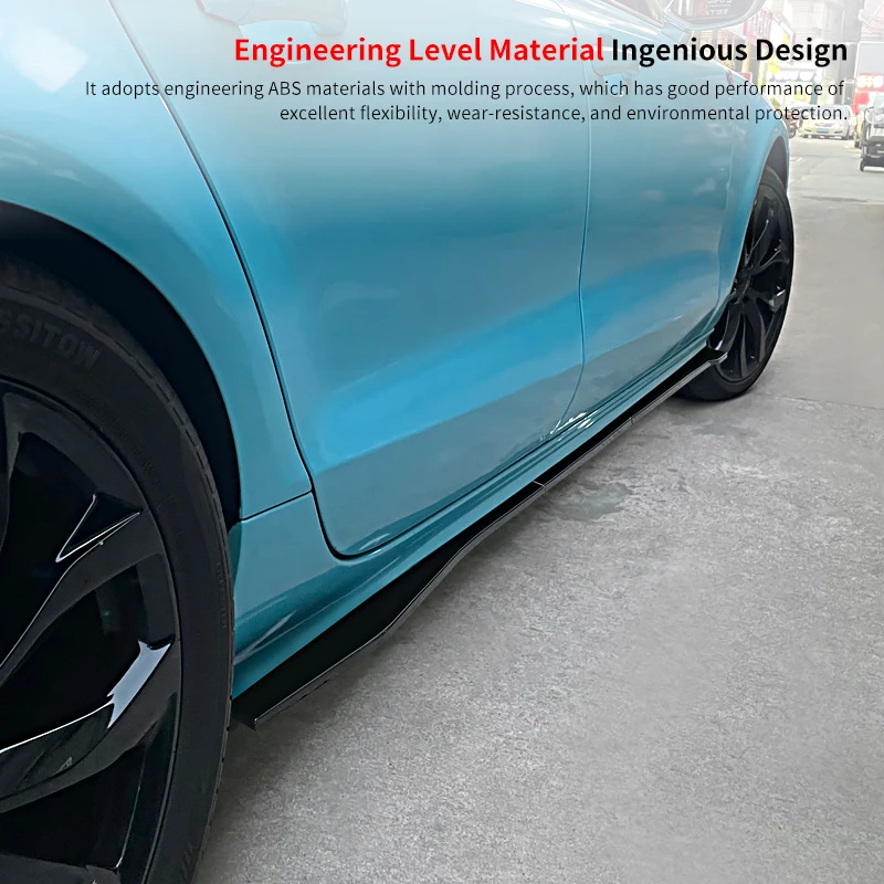 

Car Decoration Accessories Side Skirt Extension Rocker Plate Lip Separator Bumper abs Carbon Fiber Look For Audi RS7 2014-2016