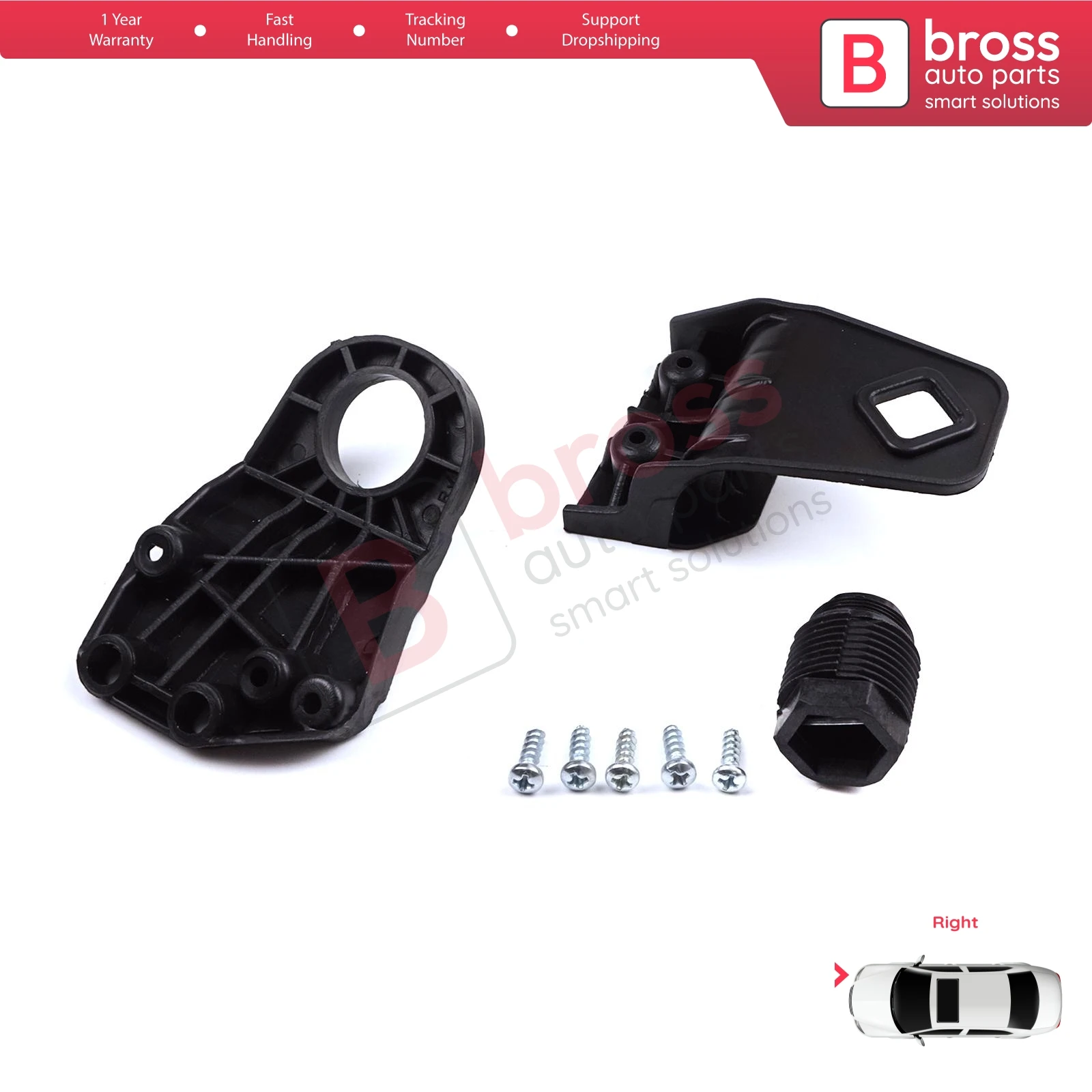 BHL564-2 Headlight Holder Mount Repair Bracket Tab Set Right Side for Audi A3 S3 MK3 8V 2012-2020 8V0998122