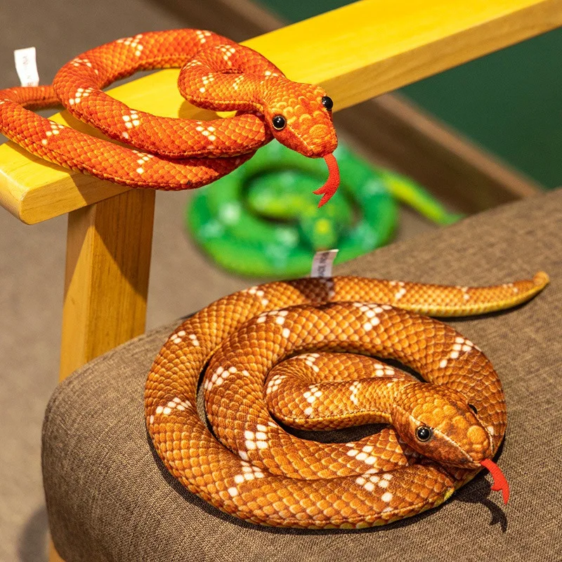 Simulation snake pillow plush toys children's python comforting and hugging sleeping zodiac snake prank props creative gift boys