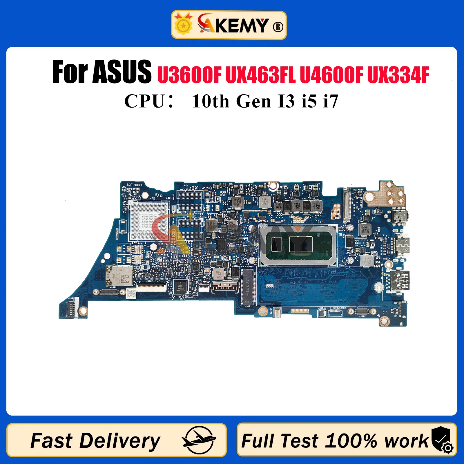 

UX334FA Laptop Motherboard For ASUS ZenBook UX334F U3600F UX463FL U4600F UX334FA UX334FL Mainboard With 10th Gen I3 i5 i7 fast