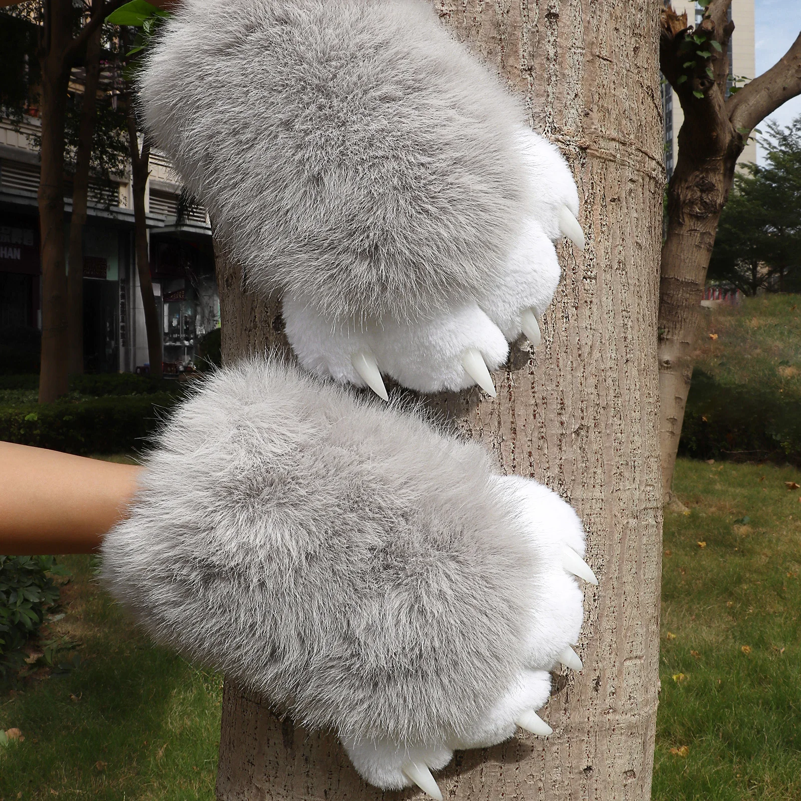 Furry Cat Gloves With Claws Cosplay Therian Fursuit Paws Costume Accessories image 5