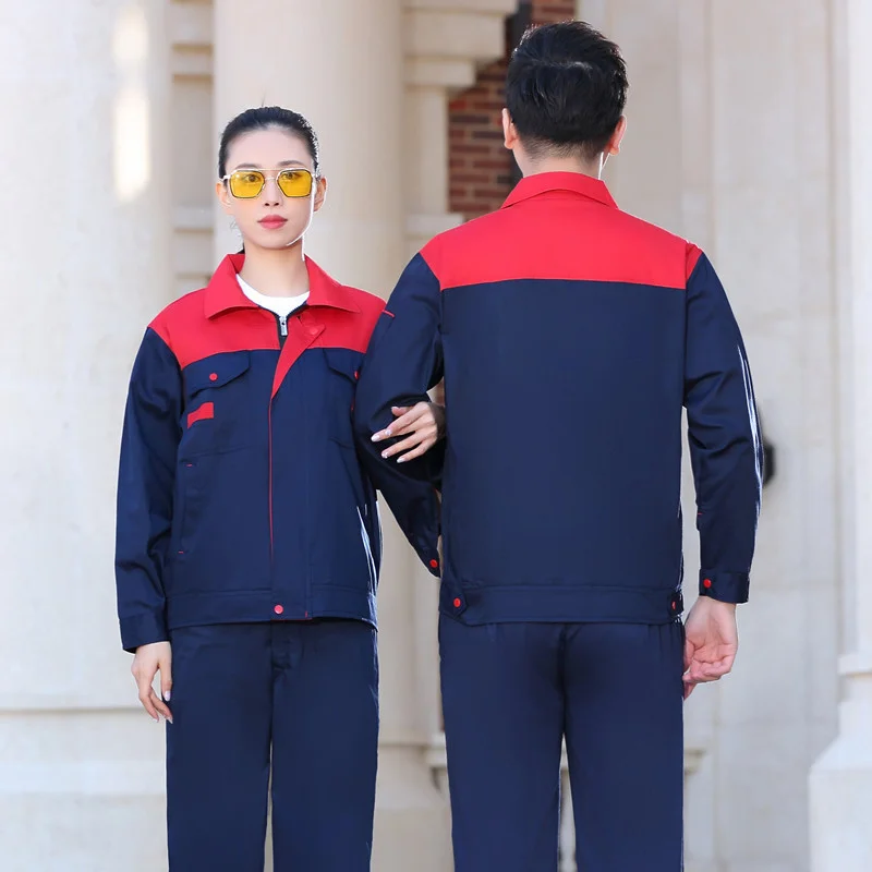 Long sleeved workwear set, auto repair and cleaning clothing, factory workshop workwear, wear-resistant labor protection clothin