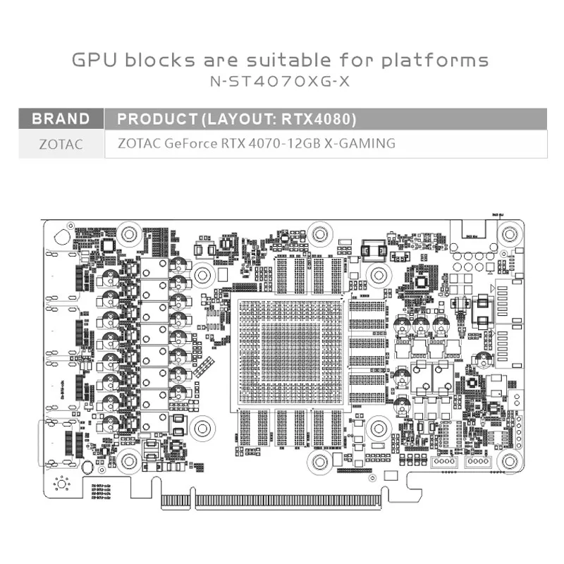 Bykski GPU Custom Water Block For ZOTAC GeForce RTX 4070 12GB X GAMING Video Card Water Cooler Custom,Computer GPU Cooling Part