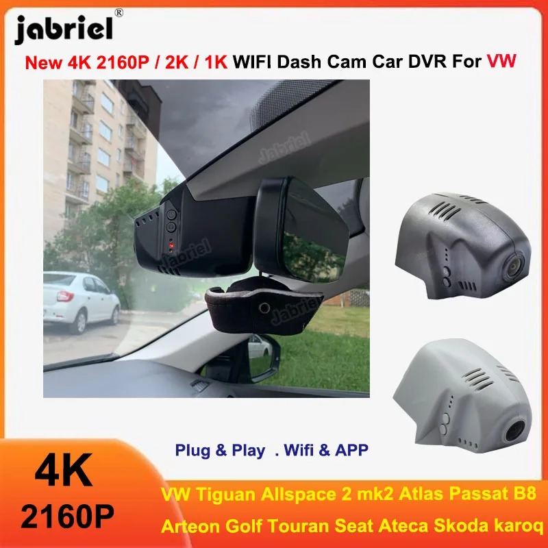 

Автомобильный видеорегистратор с Wi-Fi 4K для VW Allspace 2 mk2 Atlas Passat B8 Arteon Golf Touran Tiguan Seat Ateca Skoda karoq Dash Cam Задняя камера 4K