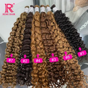 100% ต่อผมมนุษย์สําหรับ Braiding ธรรมชาติทอผ้าหลวมลึกสวยที่ยังไม่ได้ Curly ไม่มี Weft เวียดนามผมจํานวนมาก