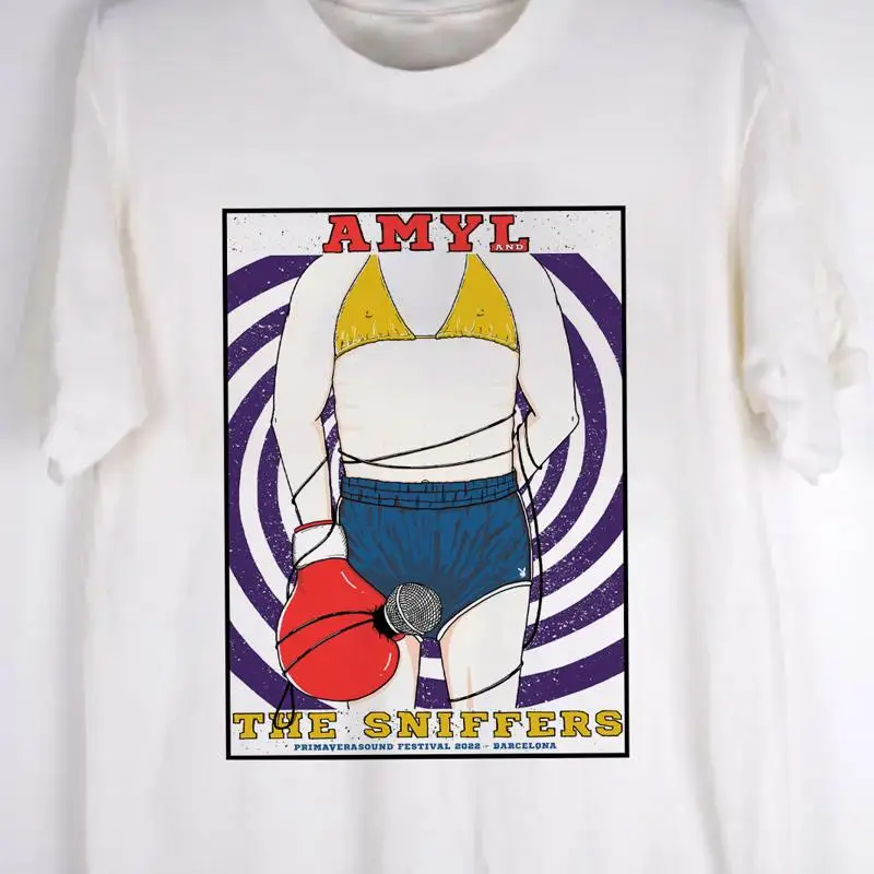 تي شيرت جديد من Amyl And The Sniffers باللون الأبيض مقاس S إلى 5XL هدية