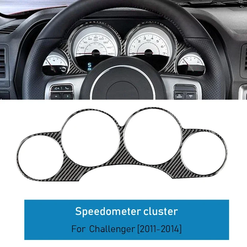 For Dodge Challenger 2011 2012 2013 2014 Real Soft Carbon Fiber Accessories Interior Car Speedometer Cluster Cover Trim Sticker