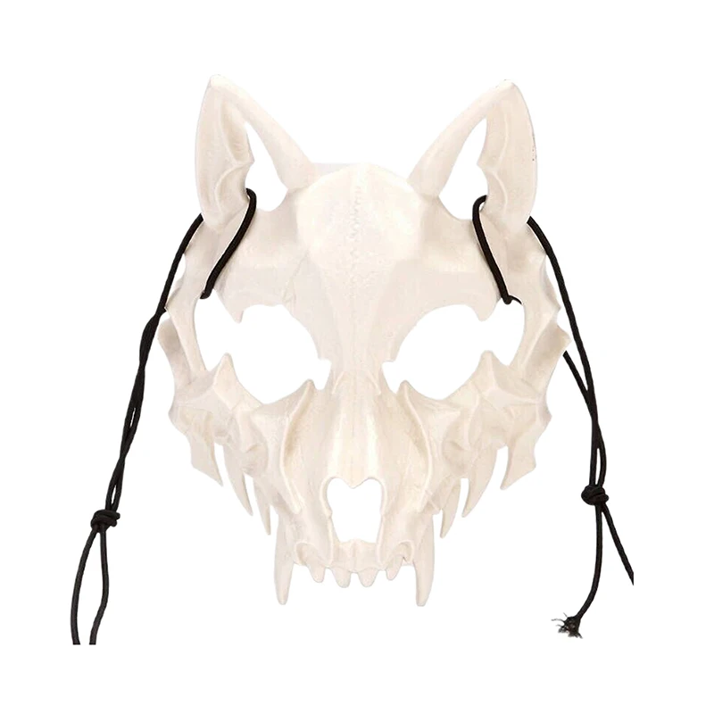 New Halloween Mask Half-face Mask Cos Dragon God Fierce Tiger Night Fork Tengu Man Wolf Mask Performance Skull Masks