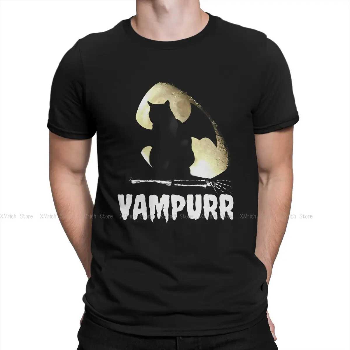 The Return Of Vampurr Man TShirt Vampurr Vampire Cat Halloween Black Fashion T Shirt Harajuku Streetwear Hipster