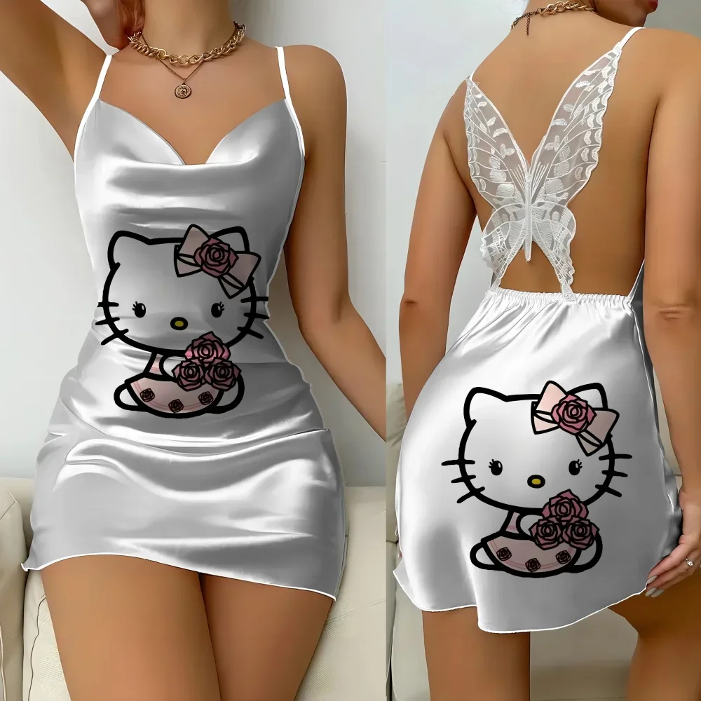 Sexy Slip Babydoll Dress Mini Sleepwear Women's Nightgowns for Sleeping Sleeveless Pajamas Woman Trend 2024 Home Wear Dress New