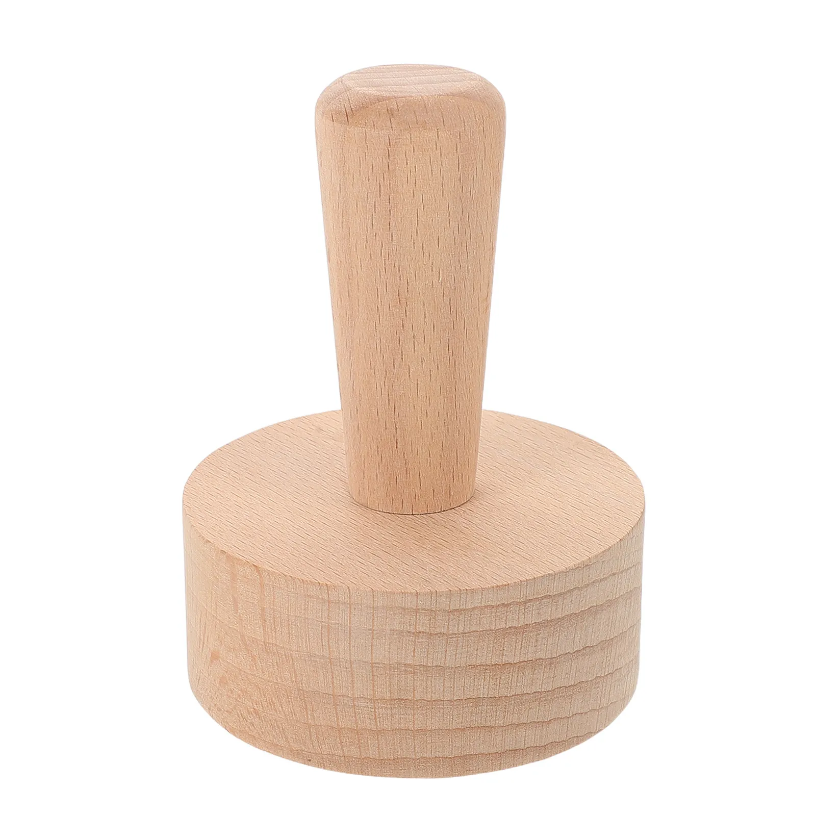 Wood Round Tart Press Tool Egg Tart Pastry Tamper Non-Stick Live-Bottom Removable Base Dough Presser for Home Professional