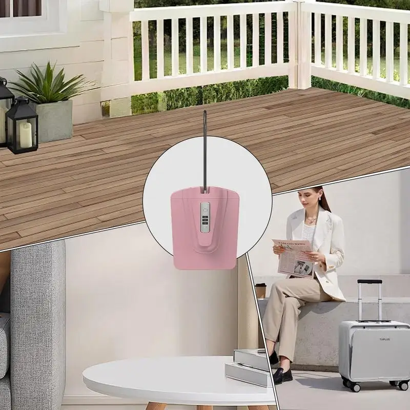 กล่องล็อคขนาดเล็กแบบพกพาความจุขนาดใหญ่กล่องล็อครักษาความปลอดภัยแบบพกพากล่องล็อคกุญแจกลางแจ้งสำหรับกุญแจบ้านตู้นิรภัยเก็บกุญแจด้วย