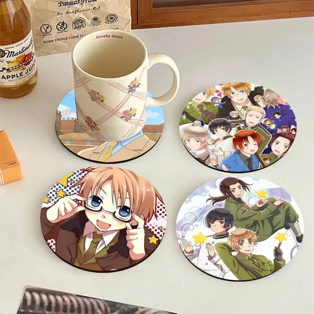 Anime Hetalia World Stars Round Wooden Coasters Suitable For Restaurants And Coffee Home Gift Choice Holidays