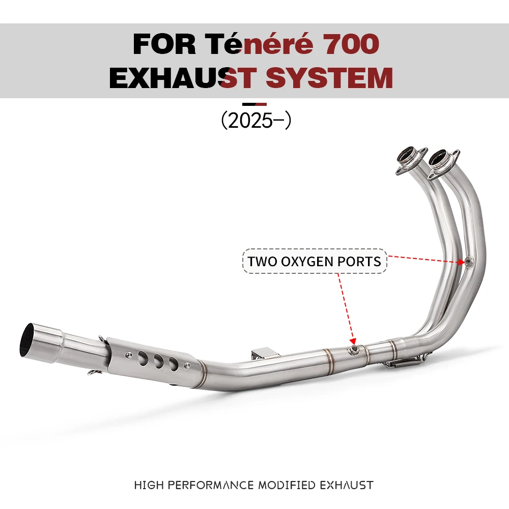 For TENERE 700 T700 2025-2026 Motorcycle Exhaust Modify Manifold Stainless Escape Front Link Pipe