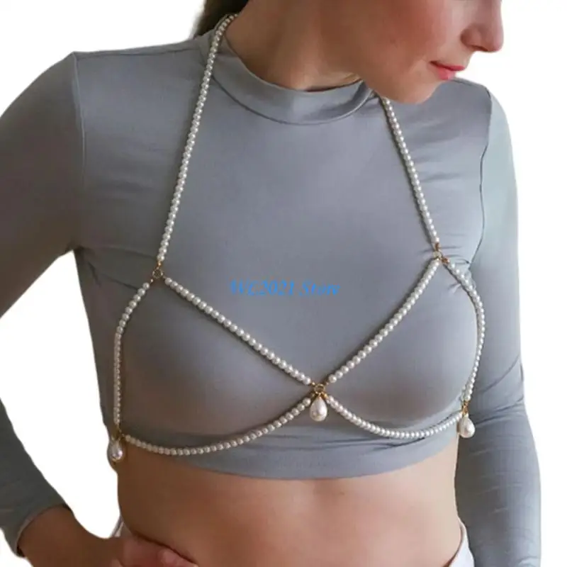 

G5GC Delicate Pearls Layer Chain Necklace Versatile Bridal or Party Jewelry