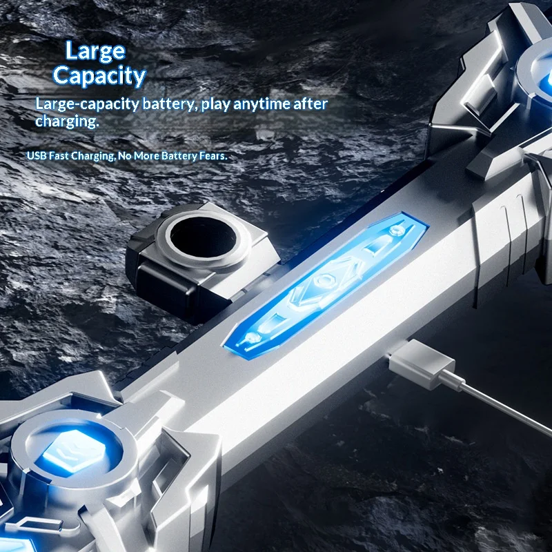 Children's Toy Double-Edged Laser Sword Planet Telescopic Light-Up Sword Two-In-One Children's Light-Up Battle Toy Birthday Gift