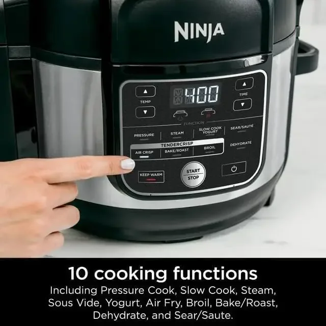 Panela de pressão Foodi 10 em 1 PRO de 6,5 quartos OS300 com fritadeira a ar, tecnologia TenderCrisp, cozimento lento, vapor, Sous Vide e mais -