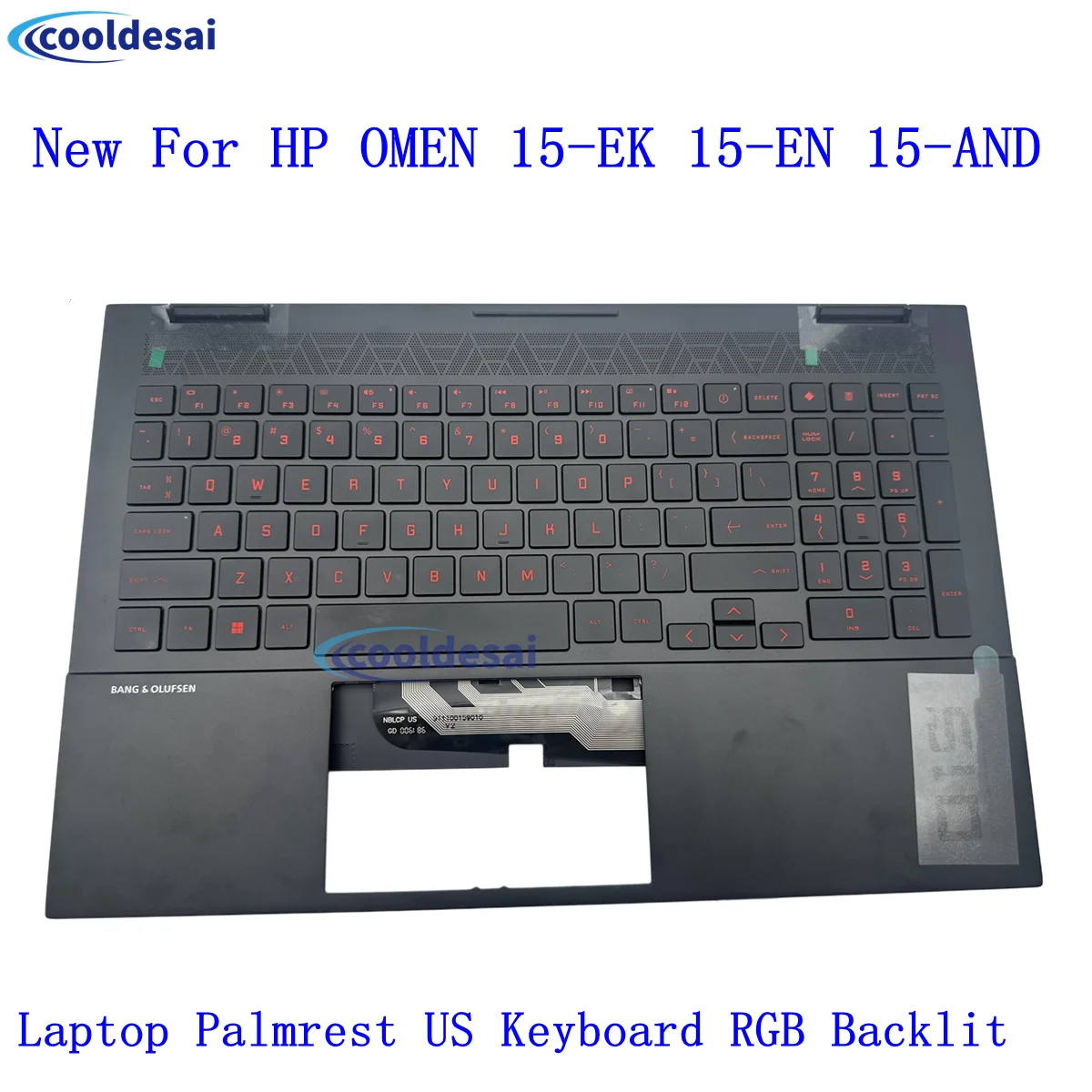 

New Red letter For HP OMEN 15-EK 15-EN 15-AND TPN-Q236 Q238 Q208 Laptop Palmrest US Keyboard RGB Backlit M00841-001
