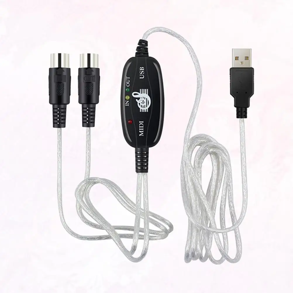 

180 X2cm MIDI Music Line USB Cable Adapter Cord Keyboard Converter for Piano Computer Connection Cable Music Editing