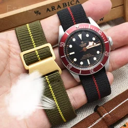 For Tudor Parachute Qicheng Biwan Little Red Flower Seiko Water Ghost Nylon High Density Knitting 18 20 22mm Watch Strap