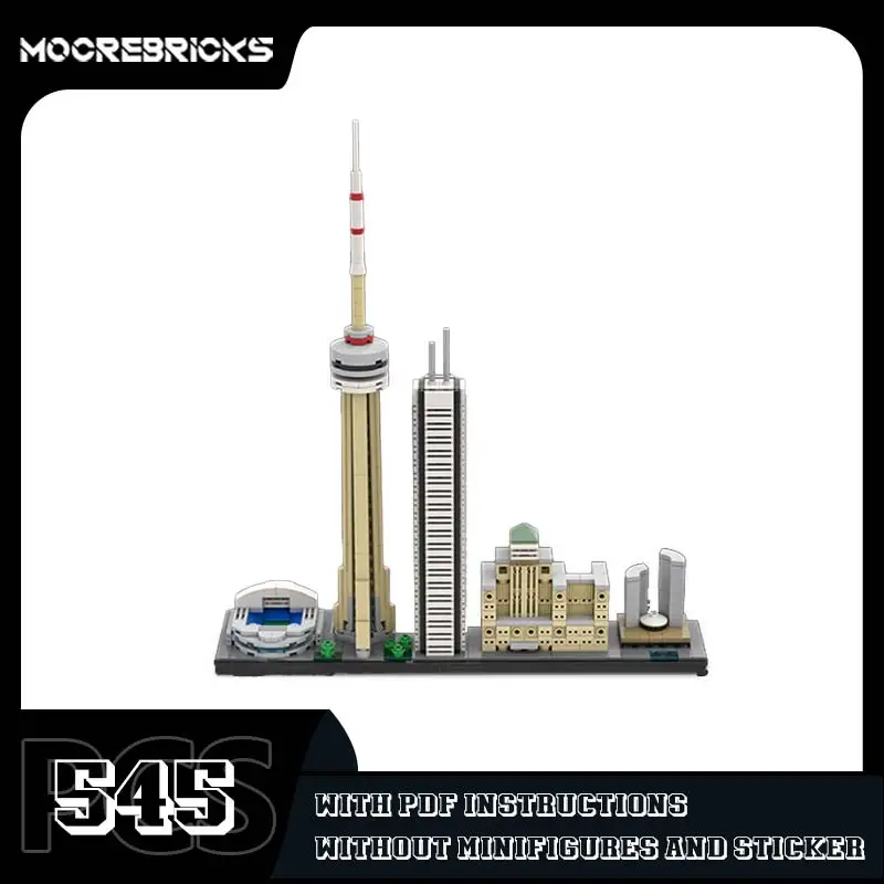 MOC Toronto City Architecture Skyline Building Blocks Model Famous Street View Technology Bricks Assembling Toys Kids Gift