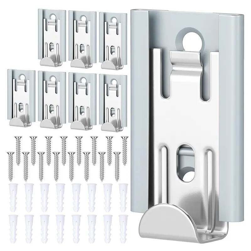 AB02 Heavy Duty For Wall Mounting Mirror Clips Set, 8 Pieces, 2 X 1.3 Inch Inch Adjustment Included