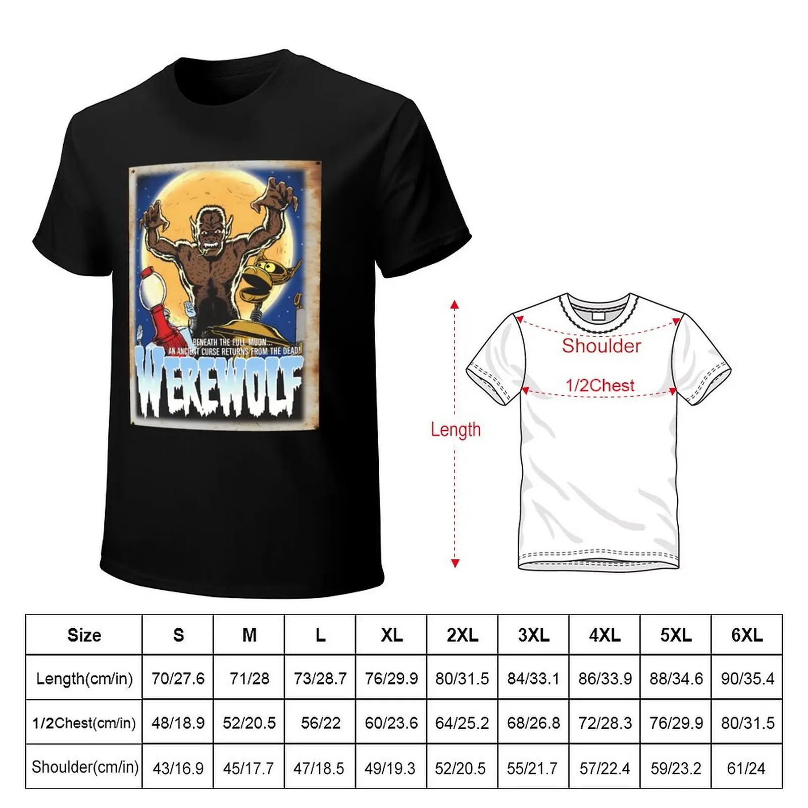 Mystery Science Rusty Barn Sign 3000 - Werewolf T-Shirt Daily Work Short Sleeve Top