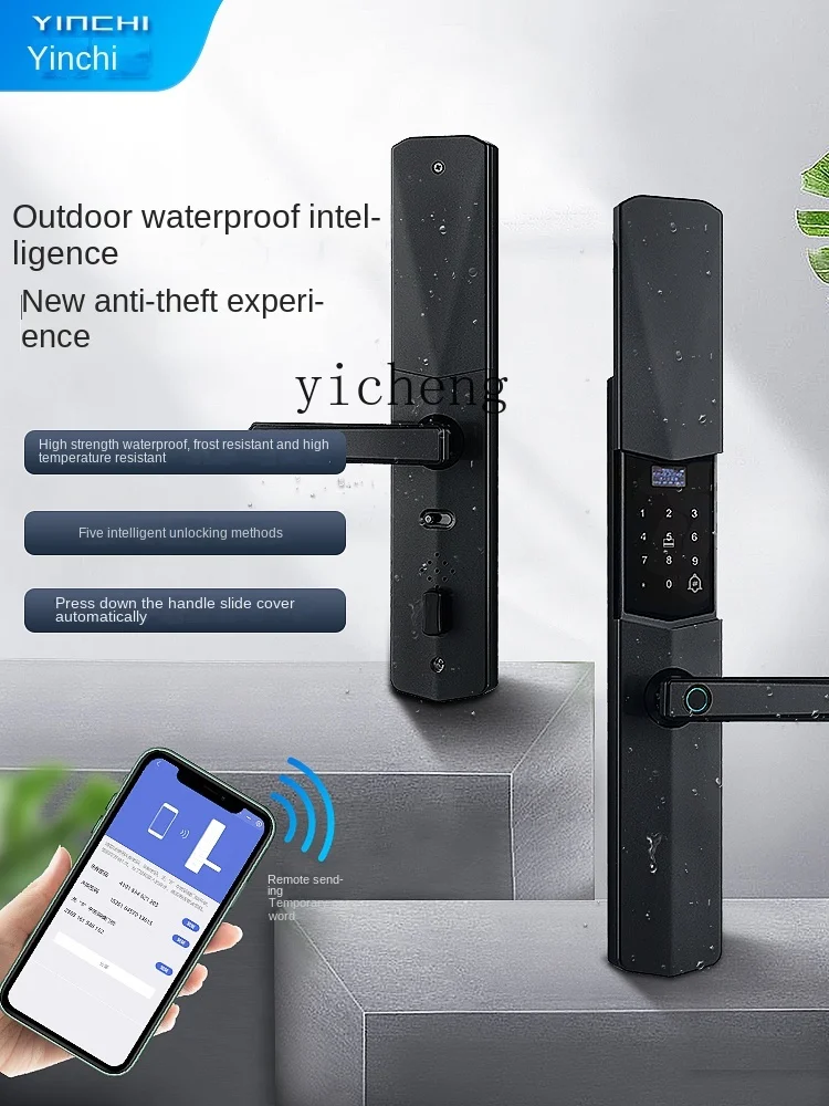 cc29Waterproof Fingerprint Lock Outdoor Household Anti-Theft Door Electronic Lock Outdoor Rainwater Proof Smart Lock