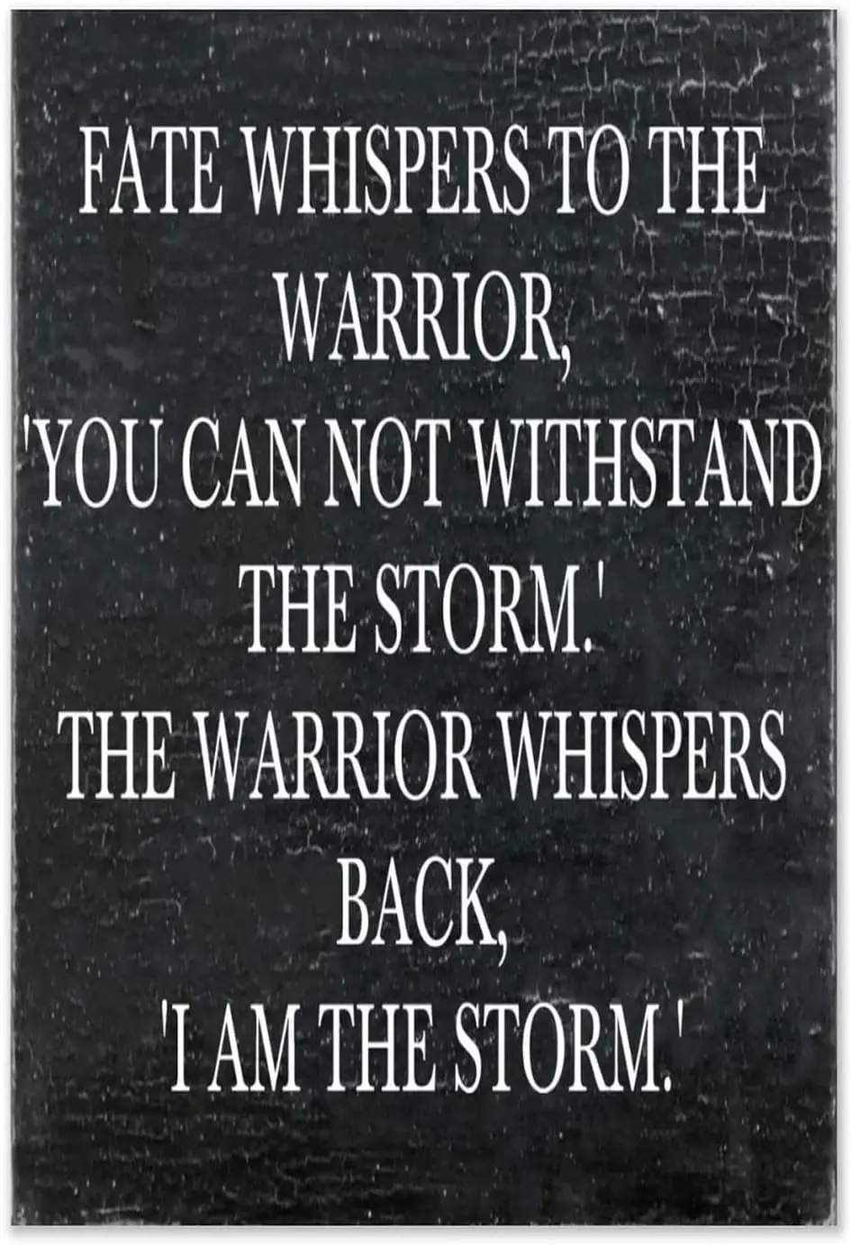 Y1,Teuoqi EYSL Vintage Tin Sign Plaque Fate Whispers to The Warrior, You Can Not Withstand Custom Lake House
