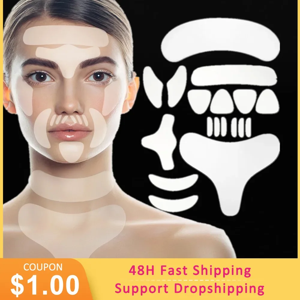 Silicone Wrinkle Face Tapes 16pcs 18pcs Forehead Neck Eye Sticker Pad Anti Aging Patch Face Lift Device Mask Skin Care