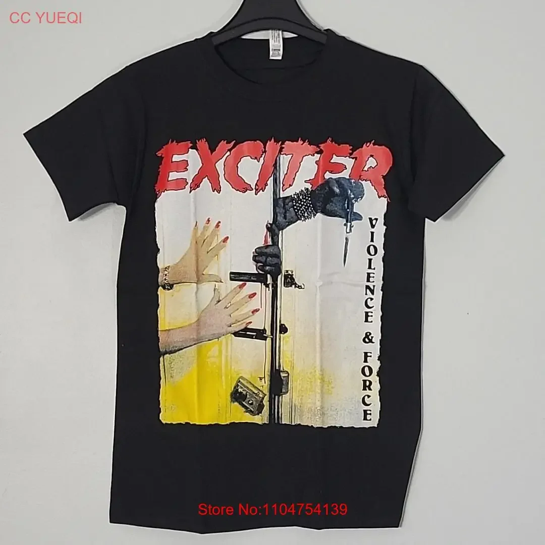 EXCITER Violence Force M MEDIUM T Shirt Black Mens Band Logo vintage Washed Soft Casual Versatile Comfortable streetwear