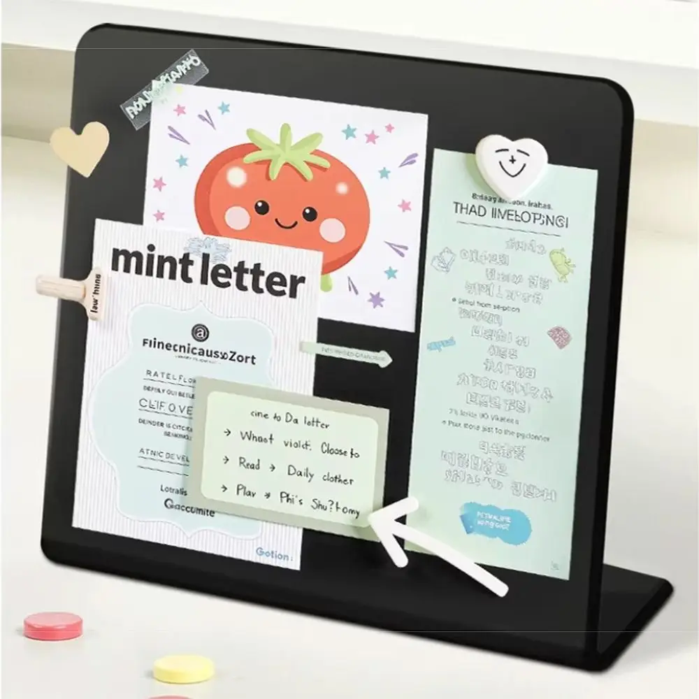 Vertical Design Magnetic Blackboard DIY Design Easy To Clean Desktop Message Board Metal Material Decorative