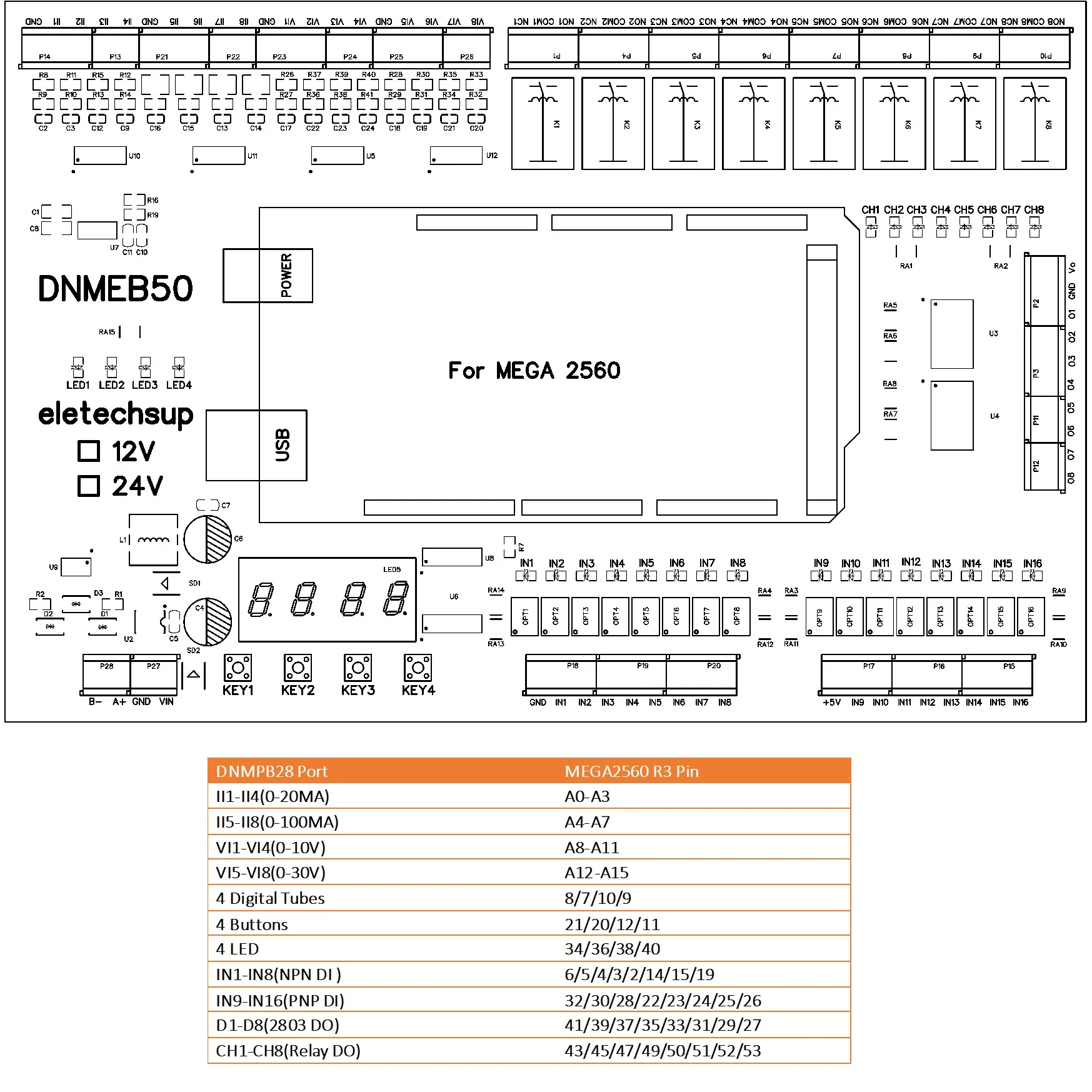 16ai-16di-16do estável rs485 mega2560 r3 io módulo de expansão analógico digital modbus placa de relé para arduino aberto plc remoto io