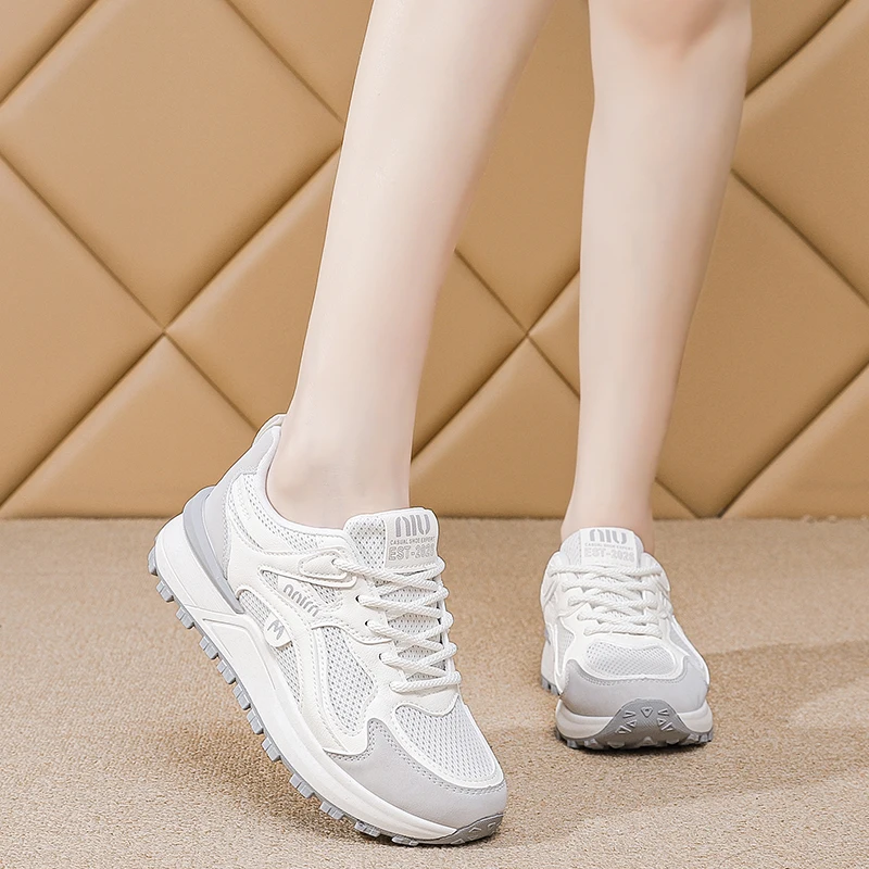 

Women Shoes 2025 New Autumn Trendy Brand Torre Female Thick Sole Increased Casual Flow Reflective Sports Running Trendy Shoes