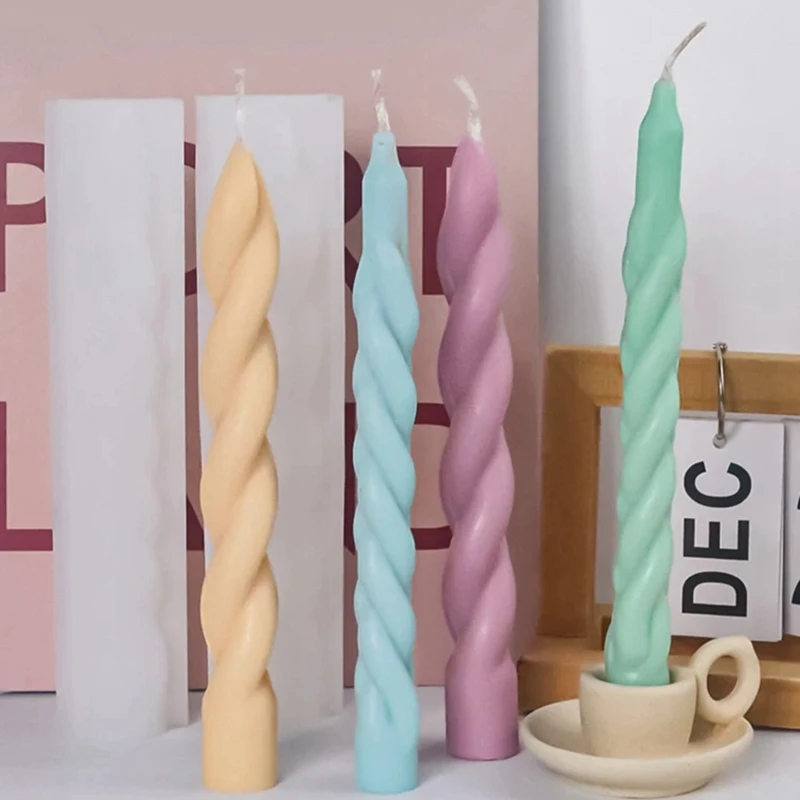 DIY lange Streifen Kirche Kerze Silikon form unregelmäßige Form Wachs Kerzenlicht Abendessen handgemachte Kerze Herstellung liefert 2 Stück