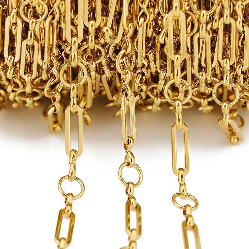 1meter PVD Gold Plated Stainless Steel Thick Large Heavy Chains for Jewelry Making Necklace Bracelet DIY Jewelry Chain Finding