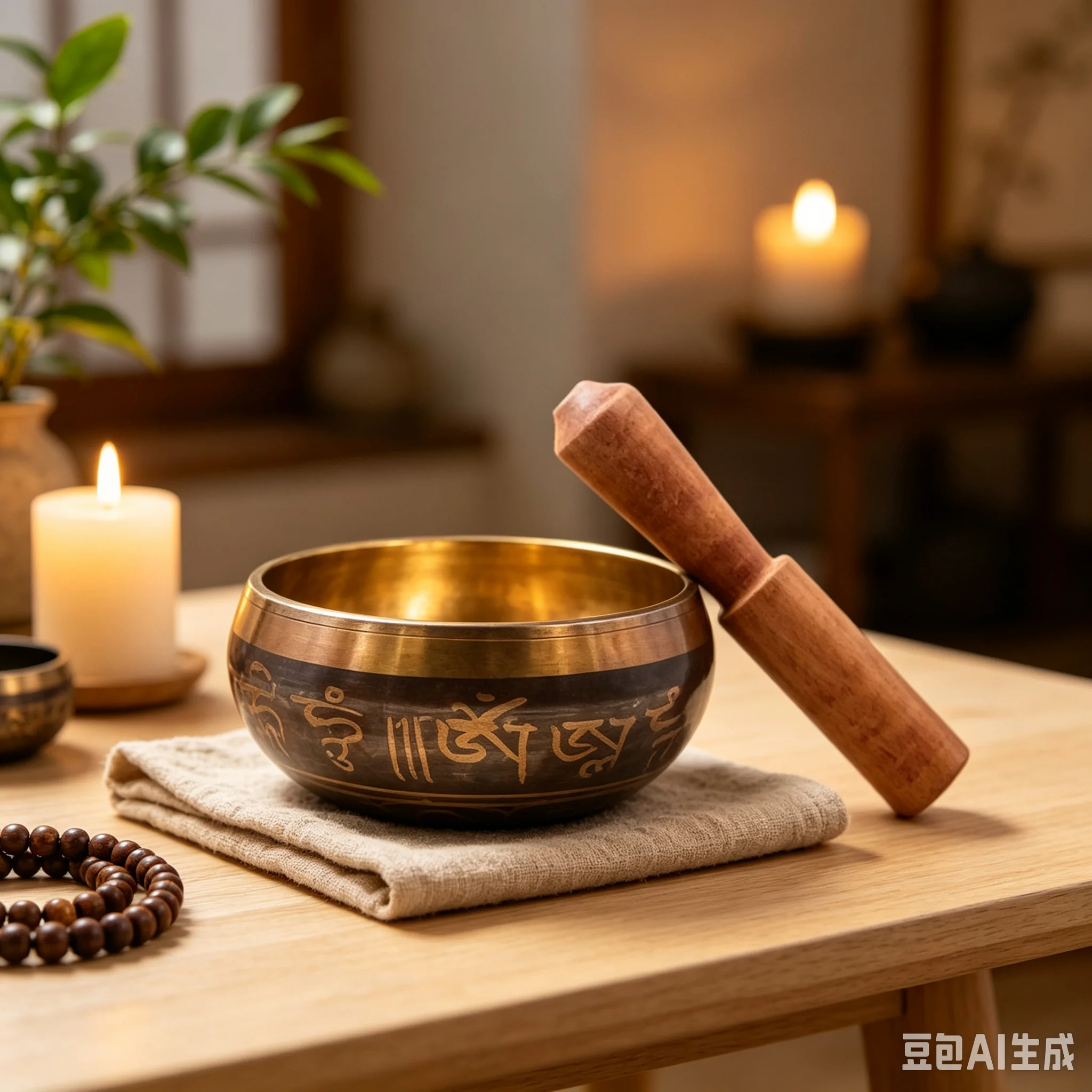 9Pcs Handmade Bronze Tibetan Singing Bowl Set, Traditional Style Sound Bowl for Meditation Yoga Chakra Healing Decoration