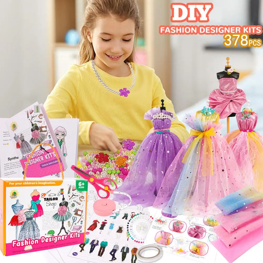 

Children's Clothing Design DIY Handmade Material Kit Doll Clothes Sewing Kit For Kids Girls Fashion Designer DIY Handmade T U7R7