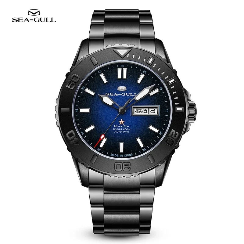 NEW Seagull Men\'s Watch Sapphire Crystal Luminous Mechanical Wristwatch 200M Diving Watches Man Clock relogio masculino 1047