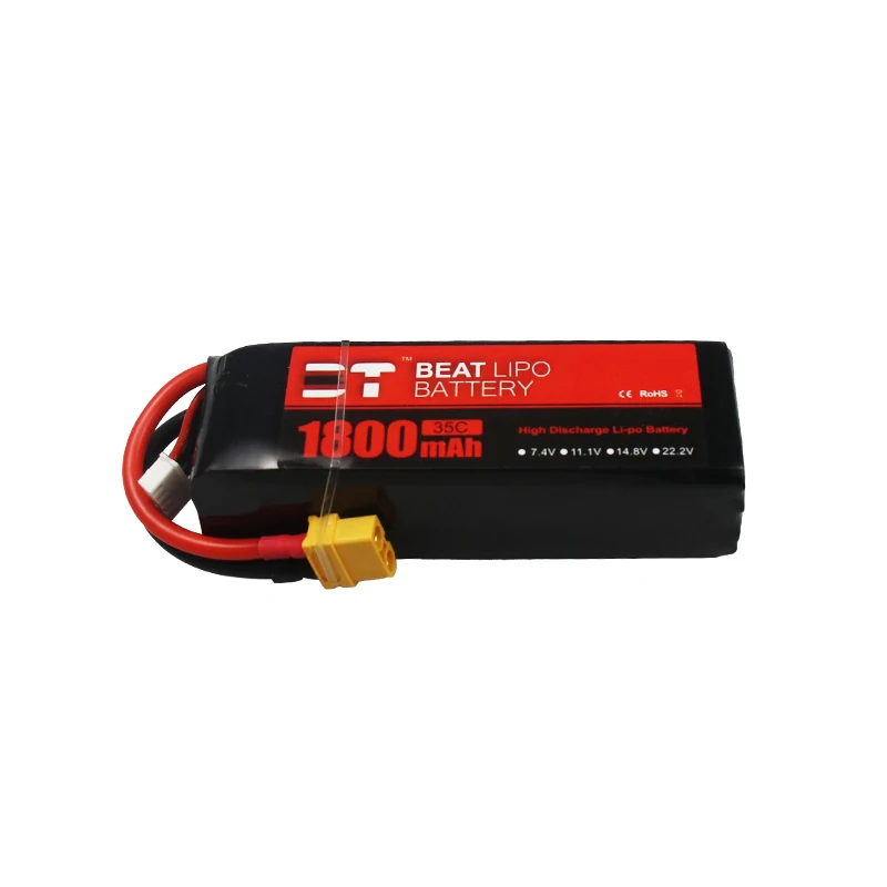 Imagem -03 - Bateria Recarregável Lipo para rc Quadcopter Helicóptero Fpv Racing Drone 4s 14.8v 1800mah 35c Novo