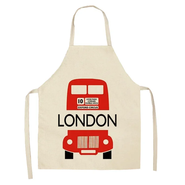 Building Traffic Kitchen Apron Vintage Cartoon Transport Women Sleeveless Aprons for Men Women Home Cleaning Tools